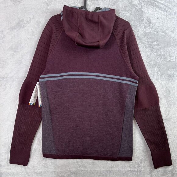 Smartwool Intraknit Active Full Zip Merino Jacket Men's M Maroon Quick Dry Hike - Picture 10 of 14